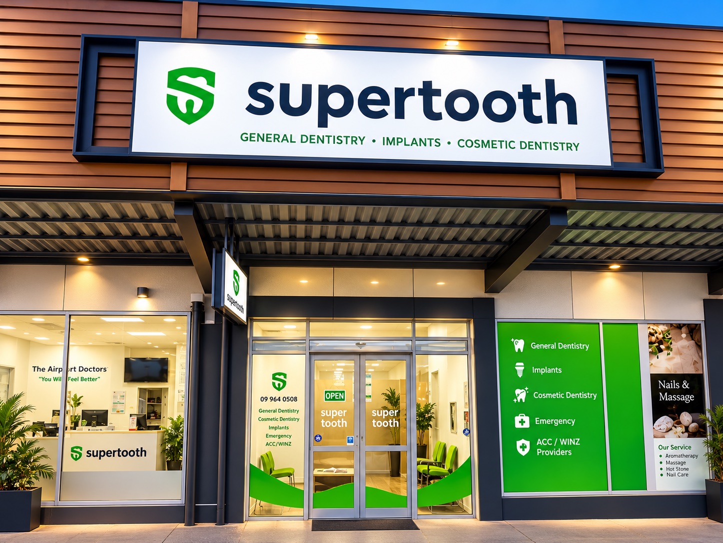 A family arriving at Supertooth Dental Auckland with free parking at the door